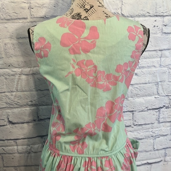 Reyn Spooner Dress Hawaii Hibiscus Pockets Elastic Waist 100% Cotton Size XS - Picture 6 of 8